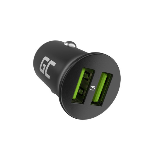 Green Cell GC CADM-GC-36AA - USB-latauslaite 36 W 2x USB-A schwarz Taskulamppu, GPS, Kuulokkeet, Matkapuhelin, Navigaattori, Muut, Kannettava kaiutin, Virtapankki, Älykello, Älypuhelin, Tabletti, Pu