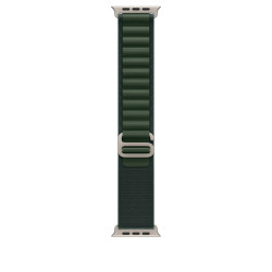 Rannekoru Apple Watch 49mm Dark Green Alpine Loop - Large - Natural Titanium Finish