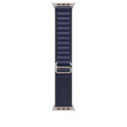 Rannekoru Apple Watch 49mm Navy Alpine Loop - Large - Natural Titanium Finish