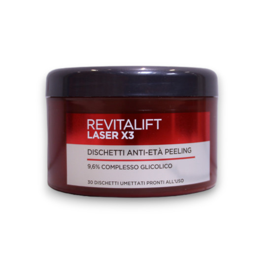 L'Oreal Paris, Revitalift Laser X3, Glycolic Acid, Anti-Ageing, Peel-Off Pads, 30 pcs