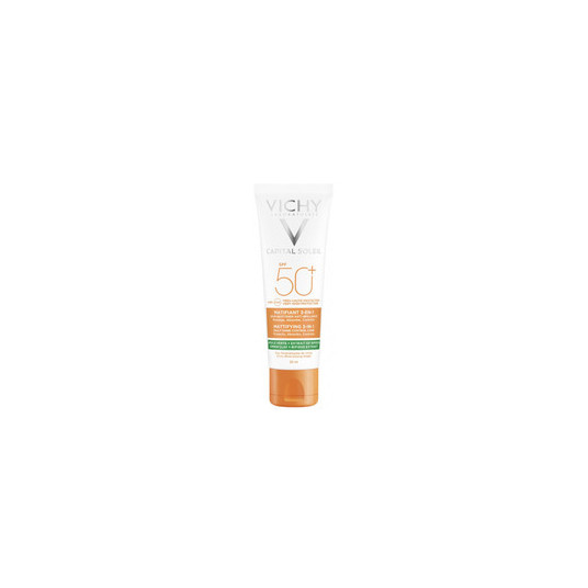 Vichy Capital Soleil SPF 50+ - Mattifying protective face cream 3in1, 50ml
