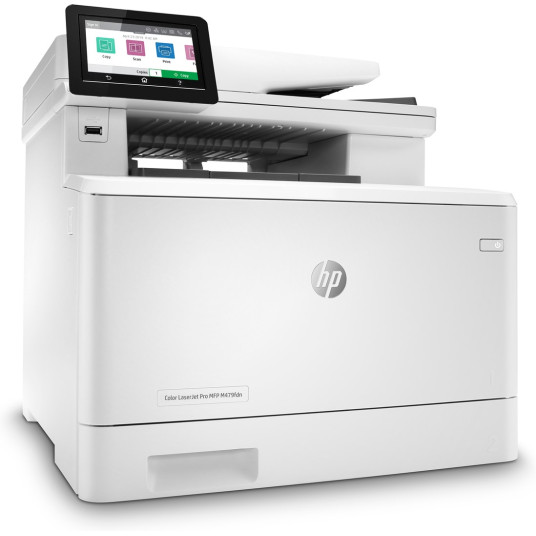 HP Color LaserJet Pro MFP M479fdn, tulostus, kopiointi, skannaus, faksaus, sähköposti, skannaus sähköpostiin/PDF-tiedostoon; Kaksipuolinen tulostus; 50 arkin käpristymätön ADF