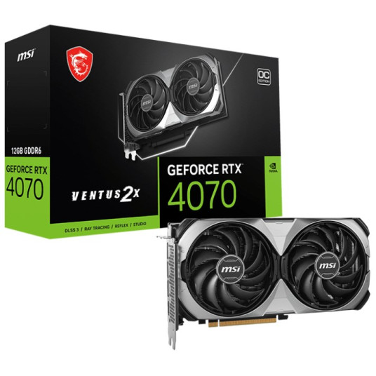 Näytönohjain. MSI RTX 4070 VENTUS 2X E1 OC 12GB