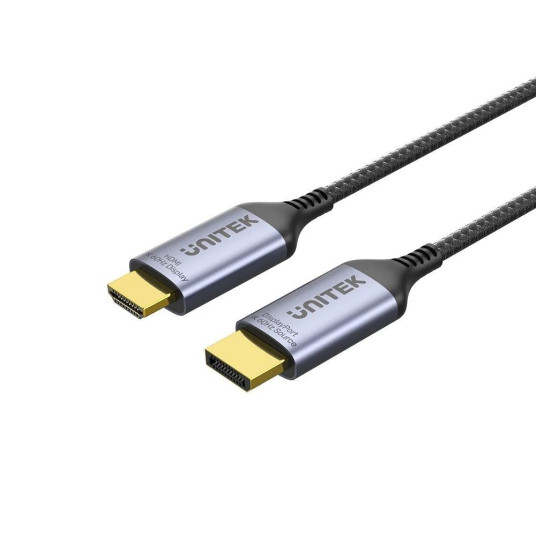 UNITEK KAAPELI DISPLAYPORT 1.4 - HDMI 2.1, 8K, 1,8M, 1,8M