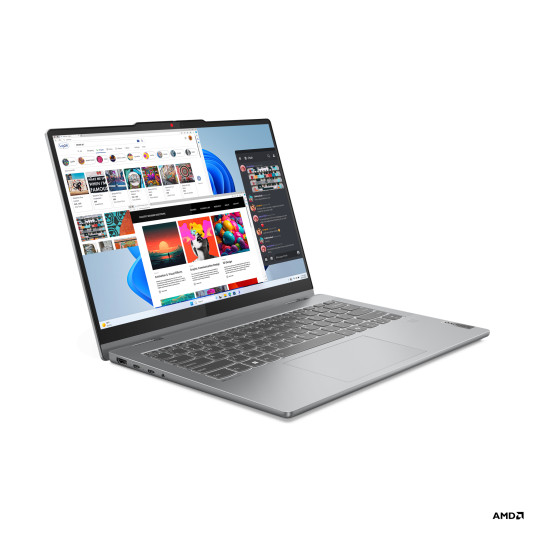 Kannettava tietokone Lenovo IdeaPad 5 2-in-1 14AHP9, AI-Powered PC, AMD Ryzen 5 8645HS, 14 1920 x 1200 Touch, Windows 11 Home, 16GB, 512GB SSD, Luna Grey, AMD Radeon 760M, 83DR0071LT