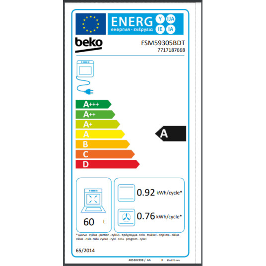 Induktioliesi Beko FSM59305BDT