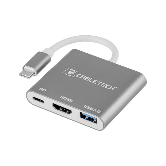 Liitinsovitin Cabletech pistoke Type-C - USB 3.0 HDMI 2.0 Type-C pistorasiat