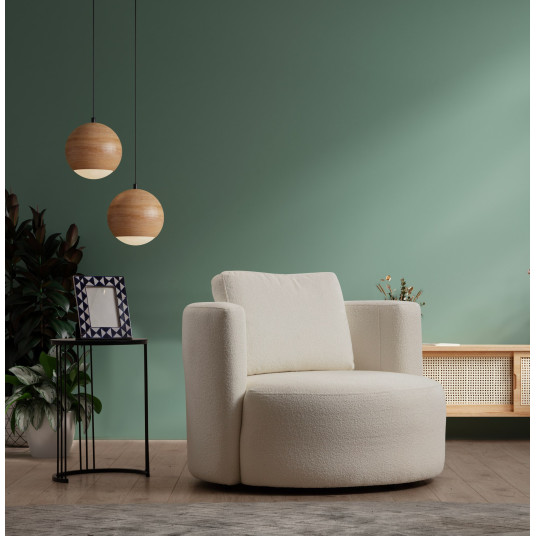 Wing Chair, Asos, Cream, Frame: BEECH WOOD / CHIPBOARD