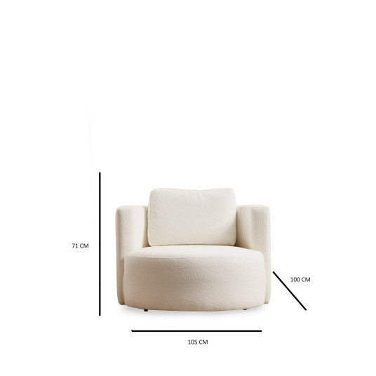 Wing Chair, Asos, Cream, Frame: BEECH WOOD / CHIPBOARD