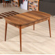 Extendable Dining Table, Barok, Walnut, 100% MELAMINE COATED PARTICLE BOARD
