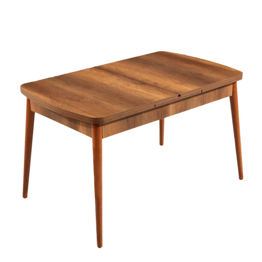 Extendable Dining Table, Barok, Walnut, 100% MELAMINE COATED PARTICLE BOARD