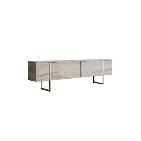 TV Stand, Luxe, Travertine Gold, 100% MELAMINE COATED PARTICLE BOARD