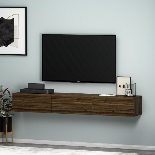 TV Stand, Terra, Walnut, 100% MELAMINE COATED PARTICLE BOARD