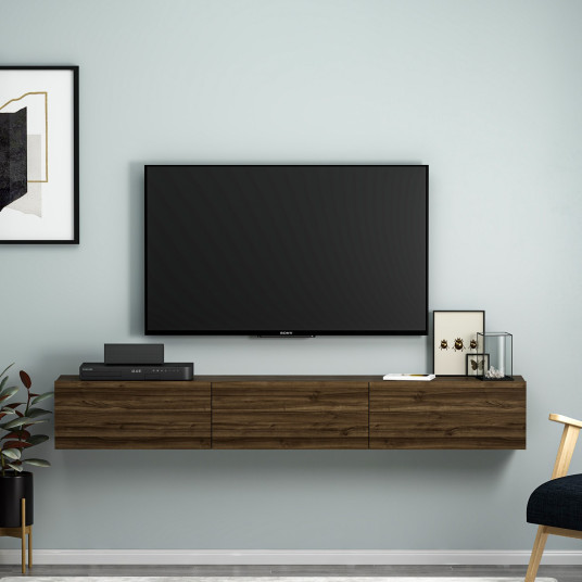 TV Stand, Terra, Walnut, 100% MELAMINE COATED PARTICLE BOARD