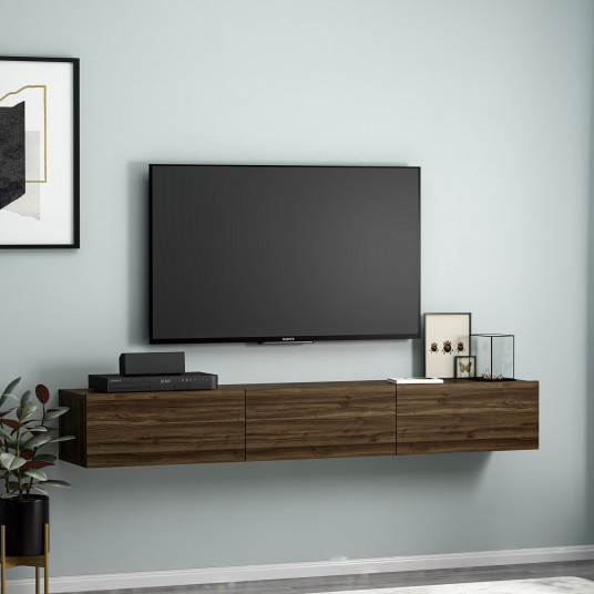 TV Stand, Terra, Walnut, 100% MELAMINE COATED PARTICLE BOARD