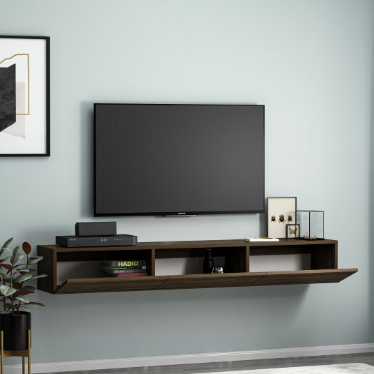 TV Stand, Terra, Walnut, 100% MELAMINE COATED PARTICLE BOARD