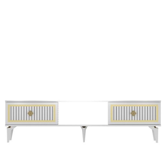 TV Stand, Nil, White Gold, 100% MELAMINE COATED PARTICLE BOARD