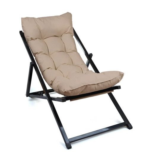 Sunlounger, Sunbed, Mink, 100% METAL