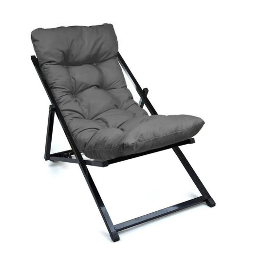 Sunlounger, Sunbed, Dark Grey, 100% METAL