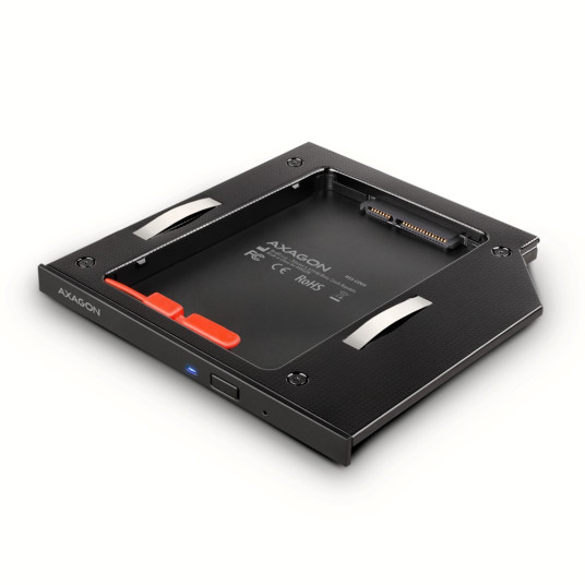 RSS-CD09 2,5" SSD/HDD-kotelo DVD-paikkaan, 9,5 mm, LED, ALU