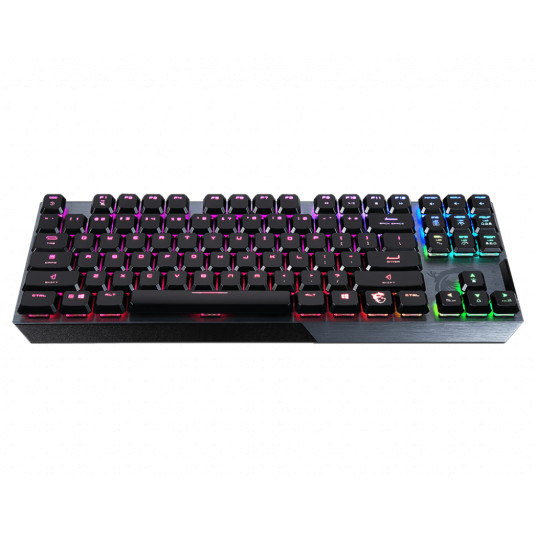 MSI VIGOR GK50 LOW PROFIILI TKL Pelinäppäimistö, USB, RGB LED valo, US, Langallinen, Musta