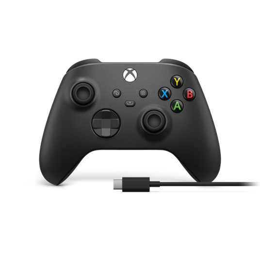 Langaton Microsoft Xbox -ohjain + USB-C-kaapeli musta peliohjain Analoginen / digitaalinen PC, Xbox One, Xbox One S, Xbox One X, Xbox Series S, Xbox Series X