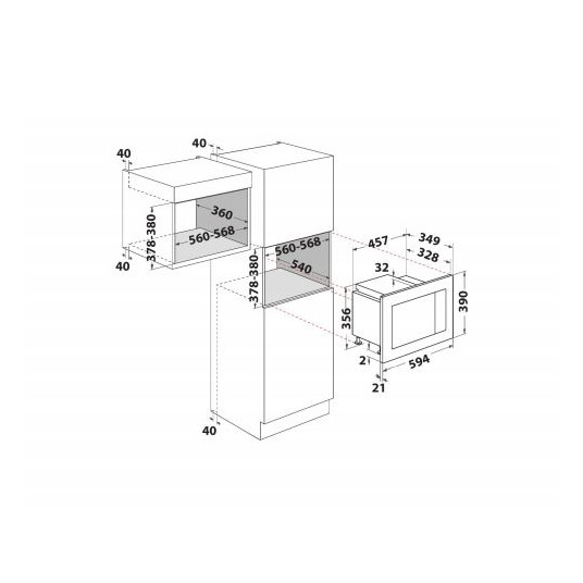 Mikroaaltouuni Whirlpool WMF200G Huom