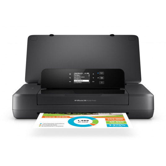 HP Officejet 200 -mobiilitulostin, tulostus, tulostus etuosan USB-liitännällä