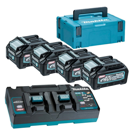 MAKITA VIRTALÄHDEKOKONAISUUS 40V 4x4.0Ah XGT (BL4040x4+DC40RB) (UN3480)