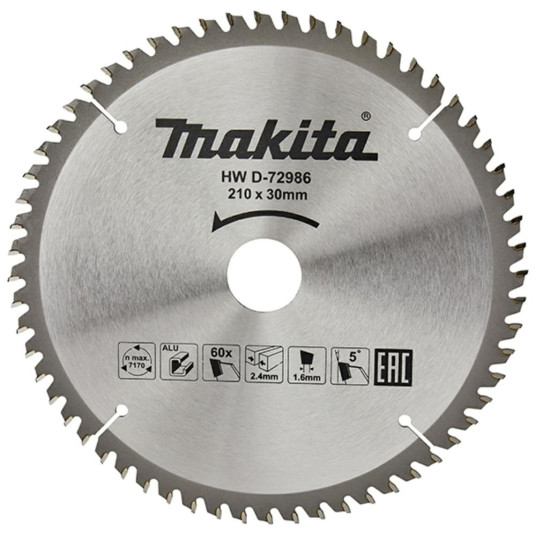 MAKITA CIRCULAR SAW BLADE FOR ALUMINIUM 210x30x60z ECONOMY