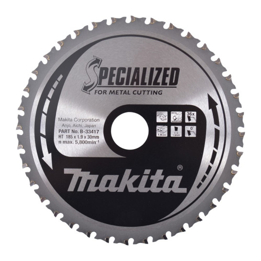 MAKITA CIRCULAR SAW BLADE 185x30x36z SPECIALIZED METAL