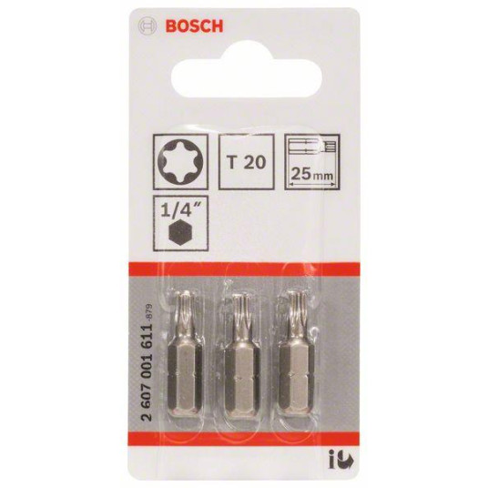 Ruuvimeisselit Bosch Extra Hard T20, 25 mm, 3 kpl