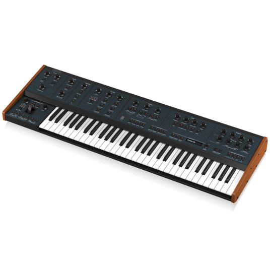 "Behringer UB-Xa on 16-ääninen analoginen polyfoninen syntetisaattori, jossa on 8 Vintage-tilaa, kaksi VCF:ää ja 61 näppäintä After-Touchilla.