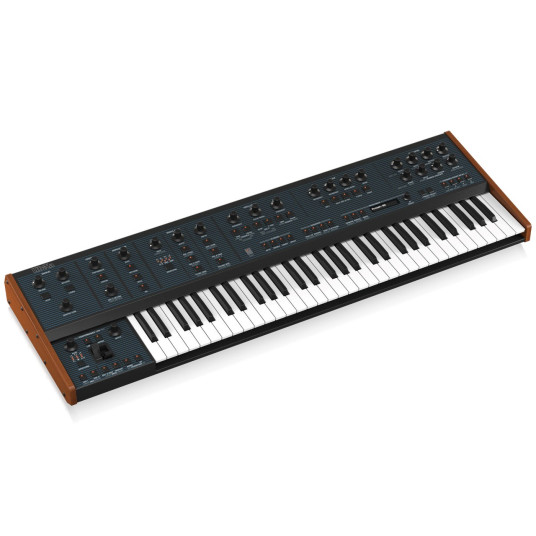 "Behringer UB-Xa on 16-ääninen analoginen polyfoninen syntetisaattori, jossa on 8 Vintage-tilaa, kaksi VCF:ää ja 61 näppäintä After-Touchilla.