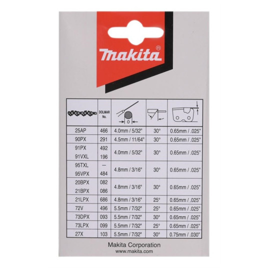 Moottorisahan ketju MAKITA 191H11-5, 1,3 mm, 3/8",52