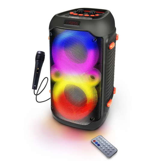 Esperanza EP156 BT FM LED RGB RGB KARAOKE kaiutin musta 20W