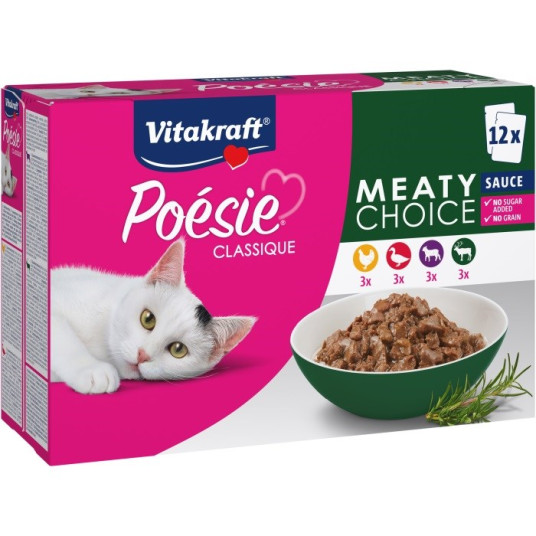 VITAKRAFT Poésie Classique Meaty choice - kissan märkäruoka - 12 x 85g