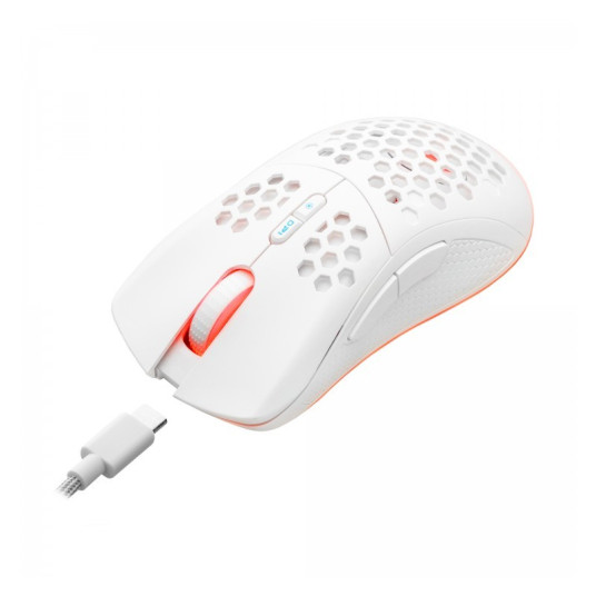 Wireless gaming mouse Nemesis M700 battery 8000 DPI 7P RGB LED programmable buttons white