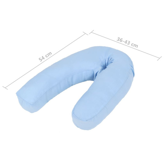 J-muotoinen tyyny raskaana oleville naisille, 54x(36-43)cm, sininen