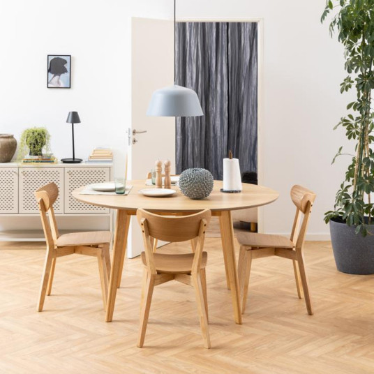 Ruokailusetti ROXBY pyöreä pöytä, 4 tuolia