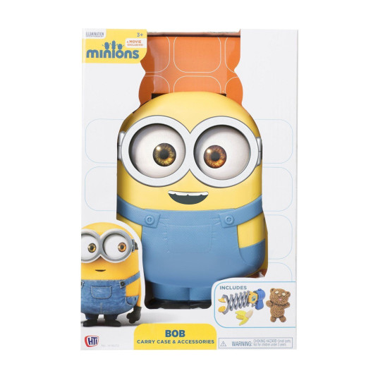 Despicable Me 3, Minions, Bob Carry Case &amp; Accessories, Collectible Figures, Yellow, Unisex, 3+ years