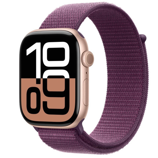 Watch Series 10 GPS + Cellular 46 mm Rose Gold Aluminium Case with Plum Sport Loop