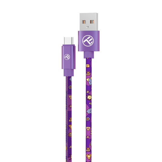 Tellur Graffiti USB Type-C -kaapeli 3A 1m violetti