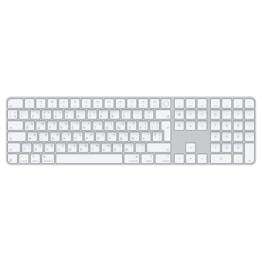 Näppäimistö Magic Keyboard with Touch ID and Numeric Keypad for Mac models with Apple silicon Ukrainian White Keys MXK73UA/A