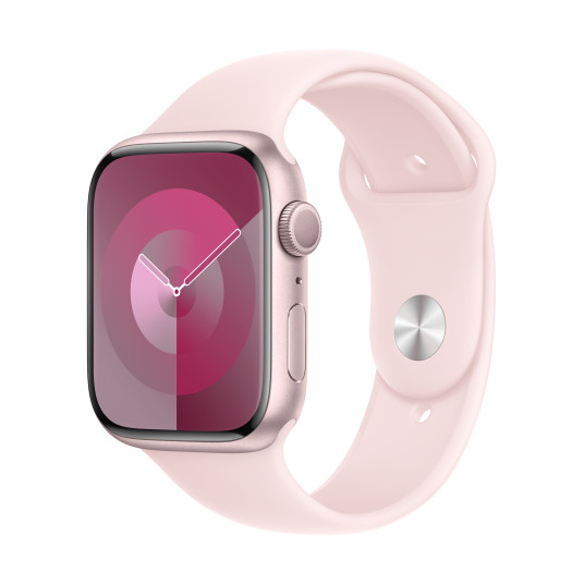 Apple Watch Series 9 GPS 45mm Pink Aluminium Case with Light Pink Sport Band - S/M