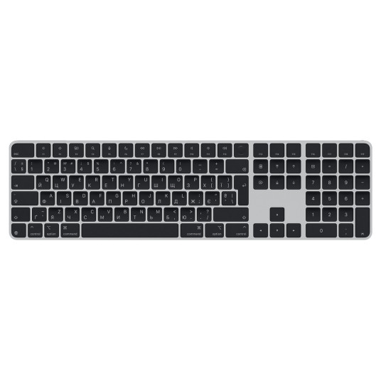 Näppäimistö Magic Keyboard with Touch ID and Numeric Keypad for Mac models with Apple silicon Ukrainian Black Keys MXK83UA/A