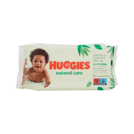 Cleansing Wipes Huggies Natural Care Aloe Vera Baby Cleansing Wipes, 56pc