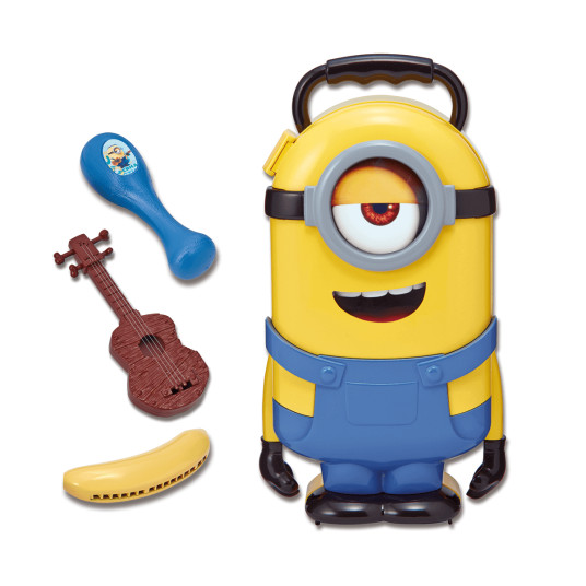 Despicable Me 3, Minions, Stuart Carry Case &amp; Accessories, Collectible Figures, Yellow, Unisex, 3+ years