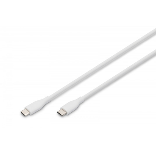 "Digitus USB-C 2.0 (ST-ST) 0,5m Ladekabel Silikon 60W Valkoinen"