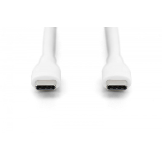 "Digitus USB-C 2.0 (ST-ST) 0,5m Ladekabel Silikon 60W Valkoinen"